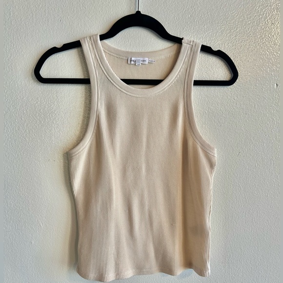 Good American worn once waffle thermal 90s tank racer back white cream - Picture 1 of 5